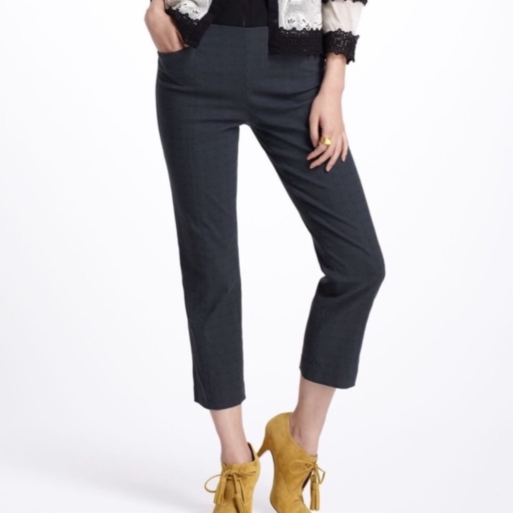 {Anthropologie} Corey Lynn Calter | Nella Textured Back Zip Cropped Trouser Pant